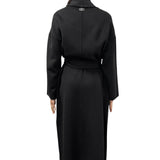 Cappotto donna tessuto navetta con cintura