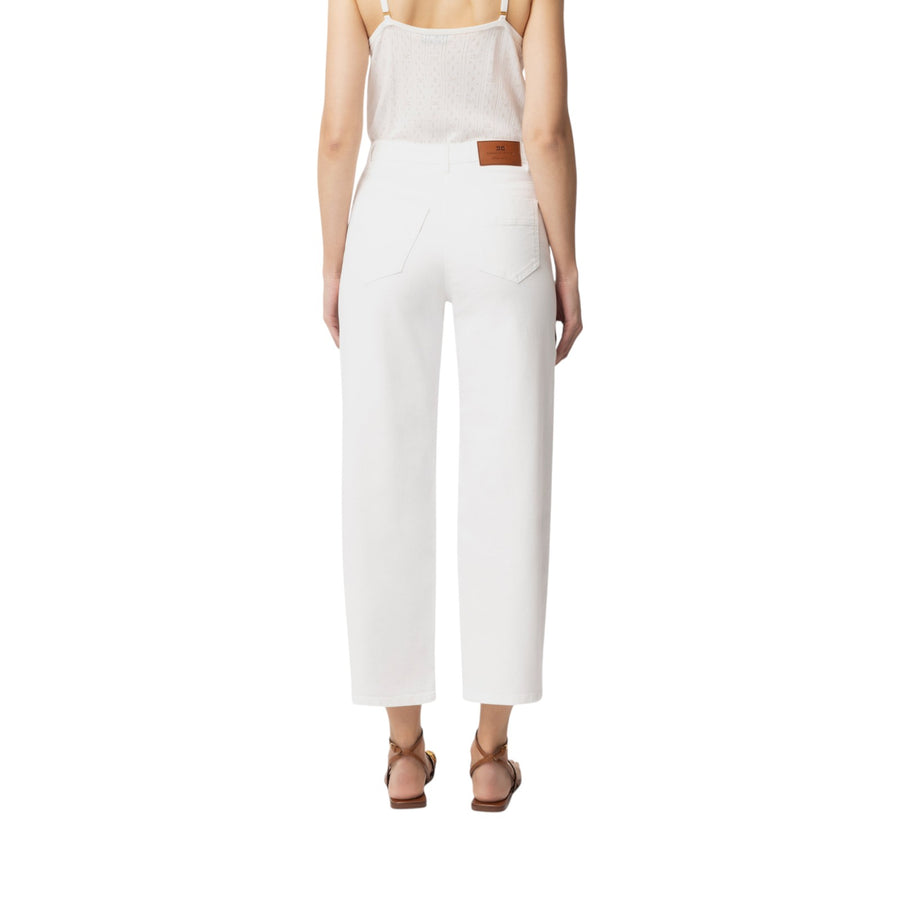 Jeans donna  in cotone tinto con charm logato