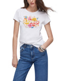 T-shirt donna con stampa e strass
