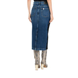 Gonna donna in denim con pizzo