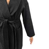 Cappotto donna tessuto navetta con cintura