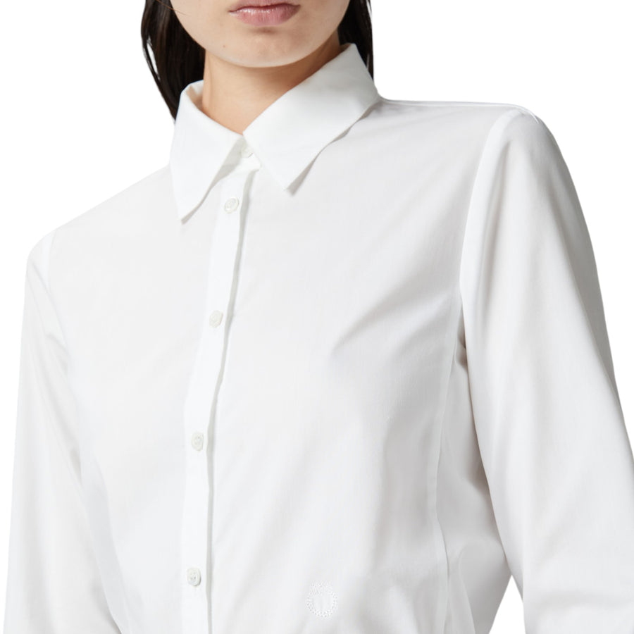 Camicia donna slim in popeline stetch con ricamo