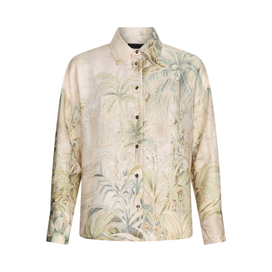 Camicia donna in twill con stampa