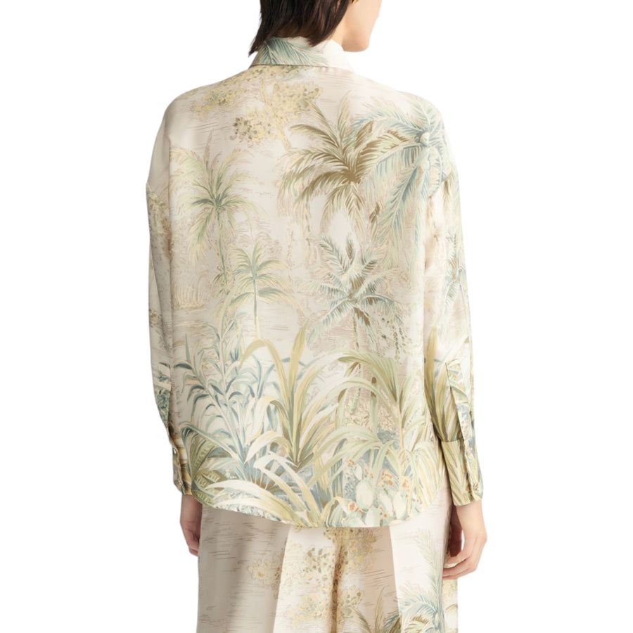 Camicia donna in twill con stampa