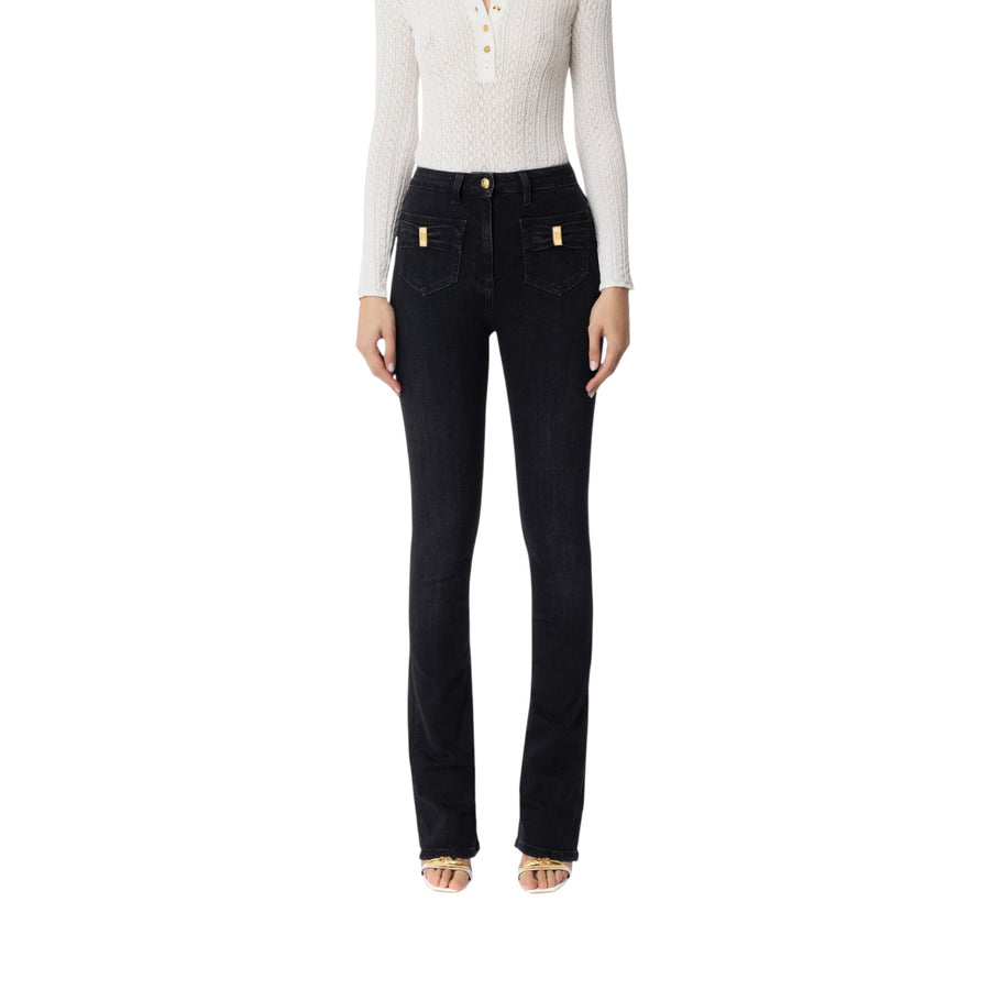 Jeans donna  con taschini e dettagli a fiocco