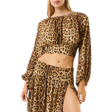 Top donna crop leopard resort