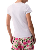 T-shirt donna con stampa e strass
