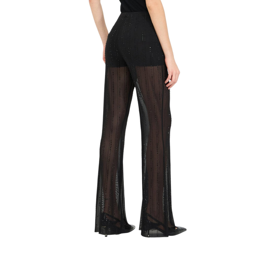 Pantaloni donna in tulle con strass
