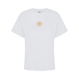 T-shirt donna in jersey con logo gioiello