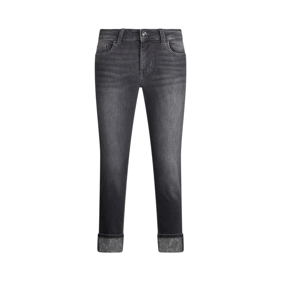 Jeans donna skinny con risvolto