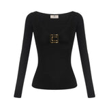 Maglia donna in jersey con logo gioiello