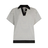 Polo donna a righe con bottoni gioiello