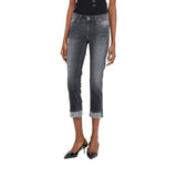 Jeans donna skinny con risvolto