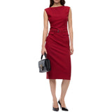Abito donna midi a tubino con cintura
