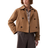 Trench donna corto in gabardine