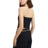 Top donna bustier patchwork check