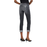 Jeans donna skinny con risvolto