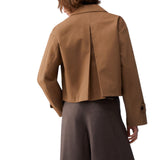 Trench donna corto in gabardine