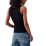Top donna con applicazioni gioiello