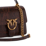 Borsa Donna a mano Mini Love Bag One Top Handle Light in pelle con stampa pitone