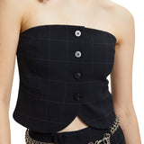 Top donna bustier patchwork check