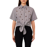 Camicia donna ricamo castoni