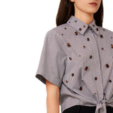 Camicia donna ricamo castoni