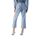 Jeans donna con ricami traforati