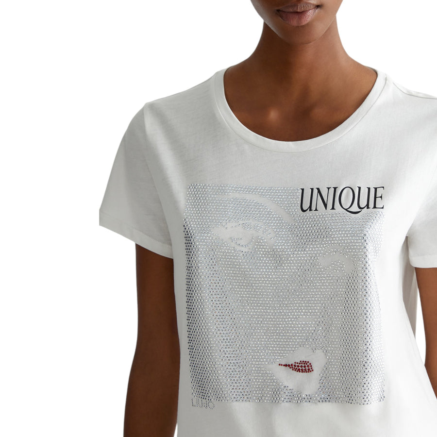 T-shirt donna con strass