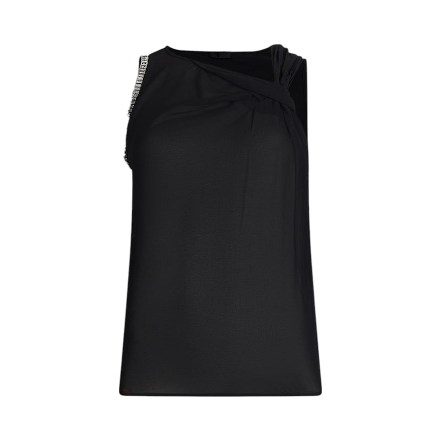 Top donna in cotone e georgette