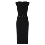 Abito donna midi a tubino con cintura