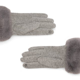 Guanti donna con dettagli in pelliccia sintetica