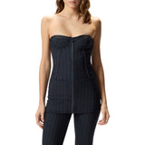 Top donna bustino in lana poly gessata