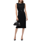 Abito donna midi a tubino con cintura