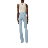 Jeans donna a zampetta con taschini