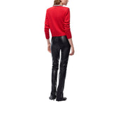 Pantaloni donna slim fit svasati effetto nappa
