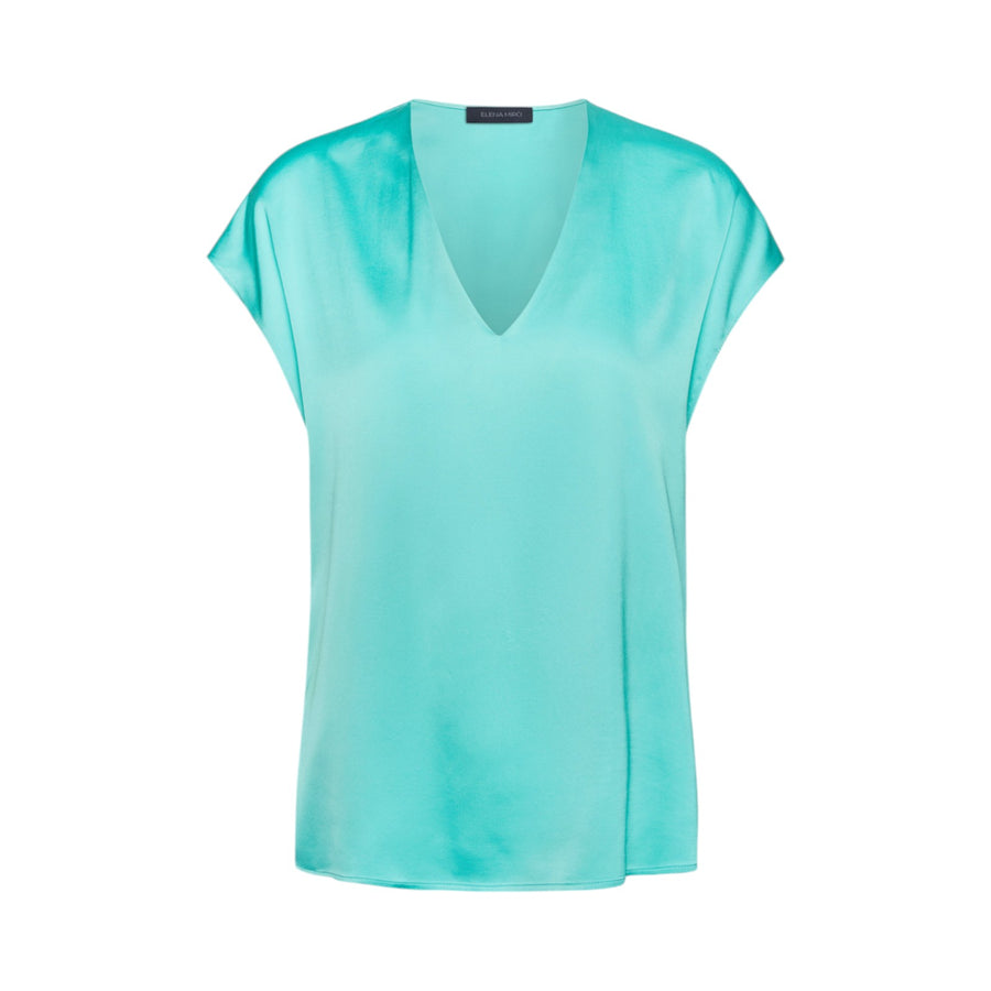 Blusa donna in raso con scollo a V