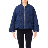 Bomber donna in denim trapuntato
