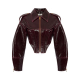 Giubbotto donna bustier in panno spalmato