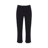 Pantaloni donna in crêpe leggero con dettagli smoking