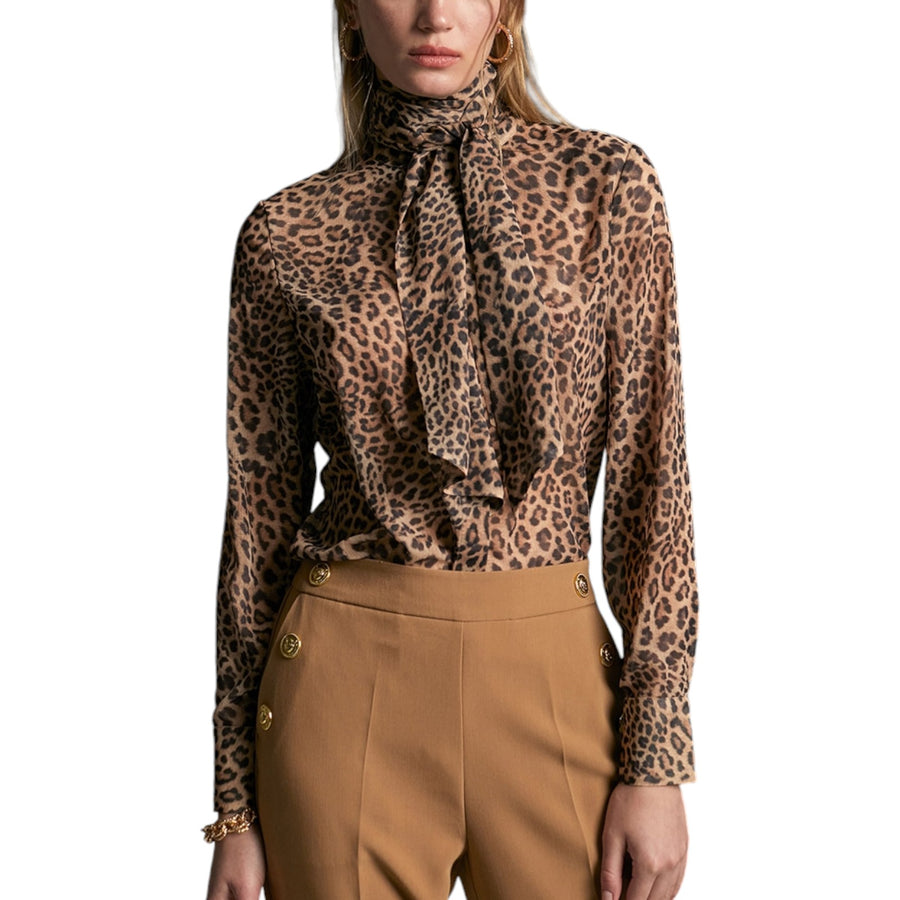 Camicia donna con stampa animalier