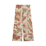 Pantalone donna in twill di seta stampata