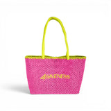 Borsa donna  cartapaglia ricamo 4giveness