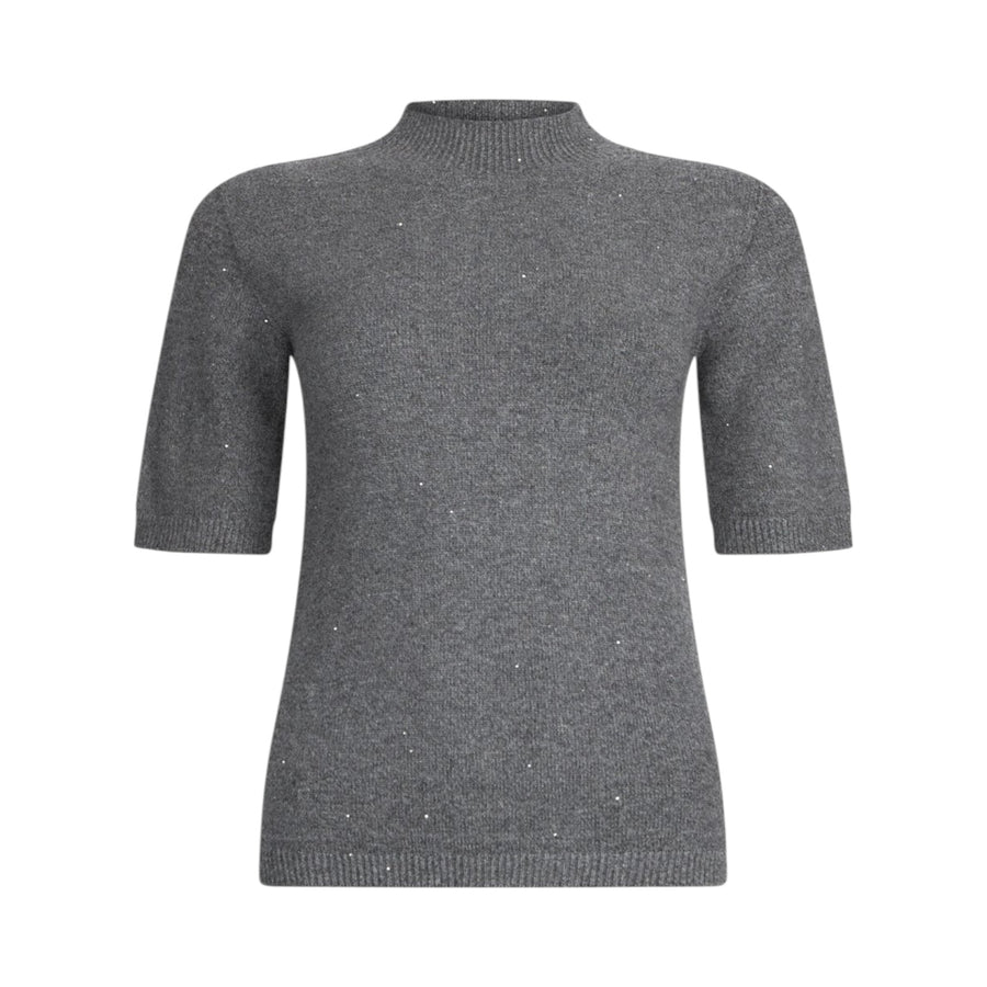 Top donna con micro-paillettes