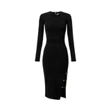 Abito donna in maglia di viscosa con gemelli gioiello