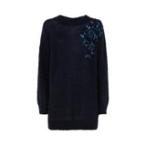 Abito donna in mohair con ricamo patch