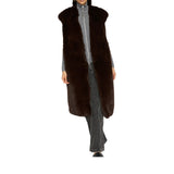 Gilet donna in ecopelliccia con cintura