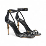 Sandali donna in pelle con tacco gioiello