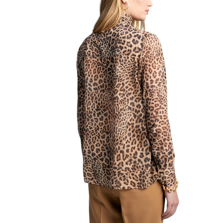 Camicia donna con stampa animalier