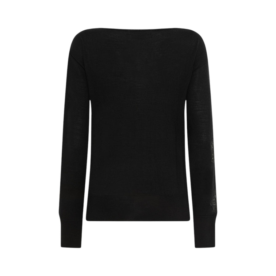 Maglia donna in lana e pizzo